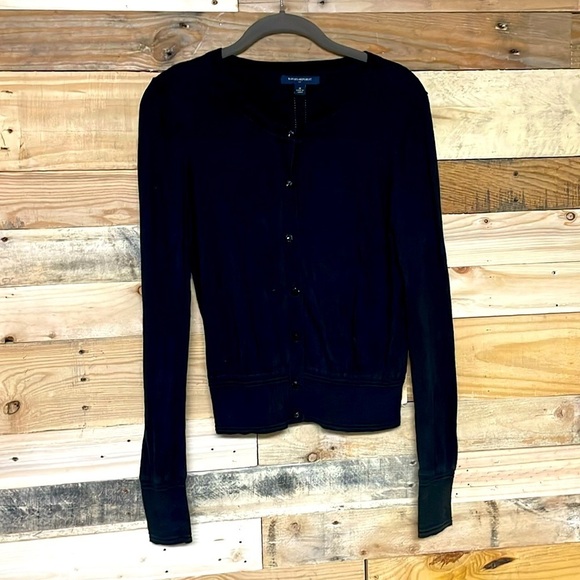 Banana Republic size medium black button down cardigan with gem buttons - Picture 1 of 9